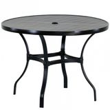 Mesa Roma Com Tampo Ripado 80cm Alumínio - Varanda Cozinha Preto