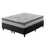 Cama Box Queen Preto + Colchão Ortopedico Espuma D33 158cm