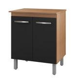 Balcão Multiuso Para Forno E Micro-ondas Serena Savana/preto - Moblis