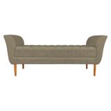 Calçadeira Recamier Casal 1,50m Londres Veludo Cappuccino - Pallazio