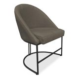 Cadeira Poltrona De Jantar Bela Suede Marrom Rato Base Metálica Industrial Preto - Pallazio