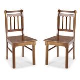 Conjunto De 2 Cadeiras De Madeira Maciça Mel Mel