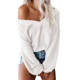 Camiseta Feminina Reachme, Sem Ombros, Waffle, Branca, Gg