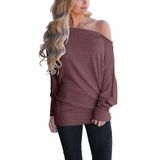 Moletom Feminino Infitty Off Shoulder Batwing Burgundy