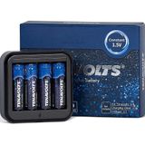 Tenavolts 1.5v Aa Bateria Recarregável De Lítio, Carga Rápida De 1,8h, Carregador Usb, Saída Constante A 1.5v, 2775 Mwh, 4 Contagem Com Carregado