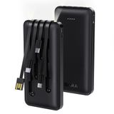 Carregador Portátil 1 Hora Power Bank Com 4 Cabos Preto
