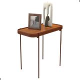 Mesa Lateral Com Pés De Metal Chenai Nature Cobre