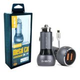 Carregador Veicular Metal Turbo 36w 2 Usb Qualcomm 3.0