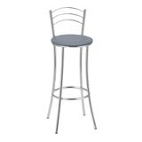 Banqueta Alta Cromada Bc26/a A101 Treparoni Cinza