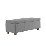 Recamier Bau Dubai 1,20m Linho Cinza - Inova Decorações