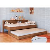 Cama San Diego Com Estante Solteiro 90 Art In Móveis Nogal