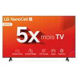 Smart TV 65" LG 4K NANOCELL 65NANO80T Processador α-5 Ger7 AI 4-K HDR10 Pro webOS 24 LG Channels Controle Smart Magic Alexa e Chromecast