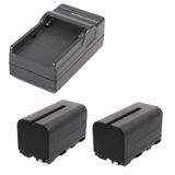 Kit 2x Baterias e Carregador NP-F960 / F970 para Sony, Monitores e Iluminadores de Led