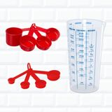 Kit Medidores Cozinha Copo 500ml + Colher + Xicaras