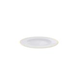 Prato Sobremesa Filetado Tramontina Elisa Em Porcelana Com Borda Dourada 21 Cm