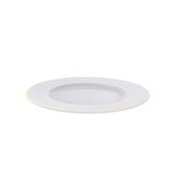 Prato Raso Filetado Tramontina Elisa Em Porcelana Com Borda Dourada 28 Cm
