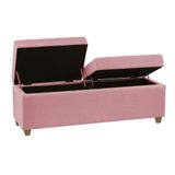 Recamier Bau Paris 1,20m Corino Rosa Bebe - Clique Decorações