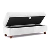 Recamier Calçadeira Bella 1,40m Suede Branco - Clique Decorações