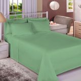 Jogo De Cama Casal 100% Algodão Premium Plus 4 Peças Verde Militar