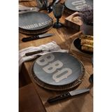 Kit Prato Raso Tramontina Churrasco Stone Em Porcelana 28 Cm 06 Peças