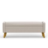 Recamier Bau Londres 1,60m Linho Bege - Clique Decor