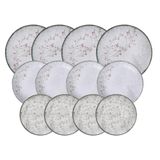 Jogo De Pratos Tramontina Floralis Em Porcelana Decorada 12 Peças