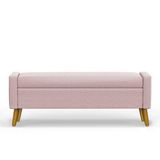 Recamier Bau Londres 1,60m Suede Rosa Bebe - Clique Decor