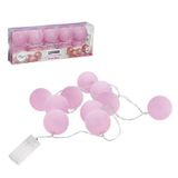 Cordão Fio Led Luminoso Bolinhas 10 Bolas 2 Metros - Rosa