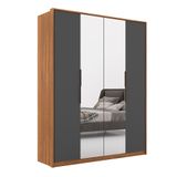 Guarda-roupa Casal Com 2 Espelhos Attore 4 Pt 3 Gv Amêndola E Grafito