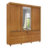 Guarda-roupa Casal Com Espelho Chicago Ii 3 Pt 9 Gv Cinamomo