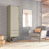 Guarda-roupa Closet Industrial Mital 1 Pt 2 Gv Off White E Dourado