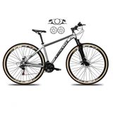 Bicicleta Aro 29 Absolute Nero 5 Freios Disco Hidráulicos 24v Garfo Suspensão Pneu Faixa - Cinza Tam.21