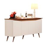 Buffet Aparador Encanto 4 Portas Retrô Offwhite-freijó