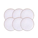 Kit Prato Raso Tramontina Rústico Marrom Em Porcelana Decorada 28 Cm 06 Peças