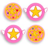 Owngen Cute Thumb Grip Caps Para Nintendo Switch / Lite, Kawaii Magic Moon Joy-stick Button Stick Capa 3d Analog Ergonomic Cap Para Ns Controller Joy