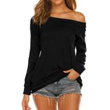 Blusa Feminina Halife Preta De Manga Comprida Sem Ombros, Tamanho 2x