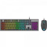 Kit Teclado E Mouse Gamer Fortrek Ranger Rainbow Rgb Grafite [f002]