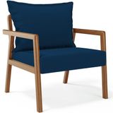 Poltrona Decorativa Para Sala De Estar E Living Alícia B04 Suede Azul Marinho