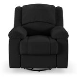 Poltrona Do Papai Reclinável Sala De Cinema Barcelona Glider Manual Giratória Pu Preto