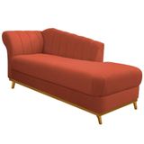 Diva Recamier Vanessa 160cm Lado Direito Suede Cor Terracota