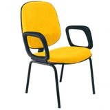 Cadeira Com Braços Diretor Para Escritório Linha Uno Amarelo