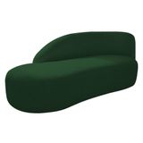 Divã Recamier Curvo Luna 140cm Lado Esquerdo Suede - Doce Sonho Móveis Cor Verde