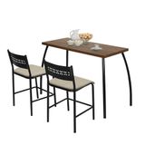 Conjunto Mesa Bistro Aço Nobre Fit Flora Assento Bege