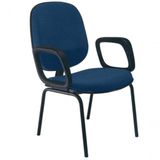 Cadeira Com Braços Diretor Para Escritório Linha Uno Azul
