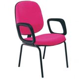 Cadeira Com Braços Diretor Para Escritório Linha Uno Rosa