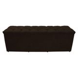 Calçadeira Baú Paris Queen 160 Cm Botão Strass Suede Marrom Eli Móveis