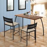 Conjunto De Mesa Com 2 Cadeiras Fit Flora Assento Bege Aço Nobre