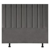 Cabeceira Estofada De Cama Casal King 195 Cm Mavie Corino Cor:cinza