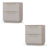Mesa De Cabeceira 2 Gavetas 50cm Kit 2 Dubai Alasca - Vlr Móveis