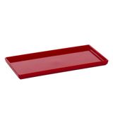 Prato Square Retangular 13,5x27 Vermelho Em Policarbonato Linha Profissional Cook Vem